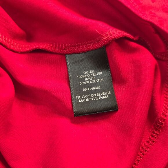 Torrid Dress Women's 0X 12 Red Midi Dot Chiffon Cottagecore Lagenlook 3/4 Sleeve - Picture 6 of 13